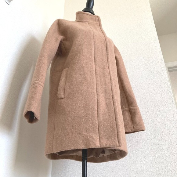 J. Crew City Wool Blend Camel Pea Coat Classic Preppy size 4 style AB945 - Picture 6 of 17